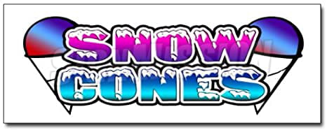 SNO CONES Decal Sticker for Restaurant Delivery Shop Window Car Sign 