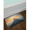 thumbnail image 2 of Nautical Bath Mat, Long Exposure Deck Path by the Sea Shorline with Horizon Sunset Landscape, Non-Slip Plush Mat Bathroom Kitchen Laundry Room Decor, 29.5 X 17.5 Inches, Pale Blue Orange, Ambesonne, 2 of 2