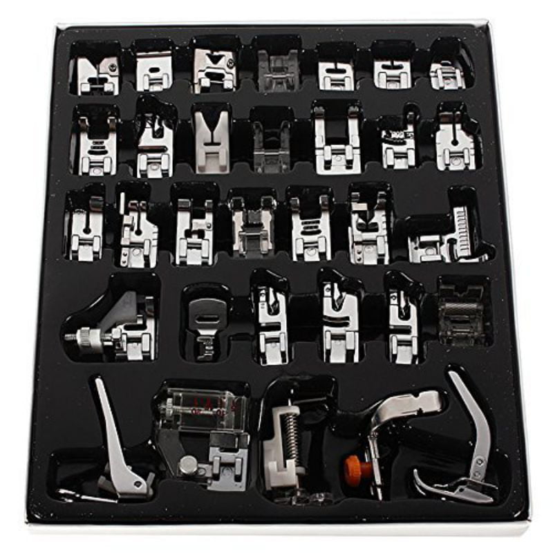 32 Pcs Home Sewing Machine Feet Presser Good Domestic Sewing Machine Foot Feet Kits For Brother Singer Janome-Silver-1 Size 