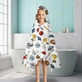 thumbnail image 6 of White Baseball Elements Pattern Hooded Bath Towel，50"x30" for Ages 3 To 12 Kids, Quick Dry Lightweight Soft Microfiber Hood Beach Towel Cover Up for Kids, 6 of 7