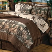 Whitetail Dream Deer Comforter Set Printed Elk Hunting Bedding Set Home Decor Hunting & Farmhouse by Blue Ridge Trading, Brown