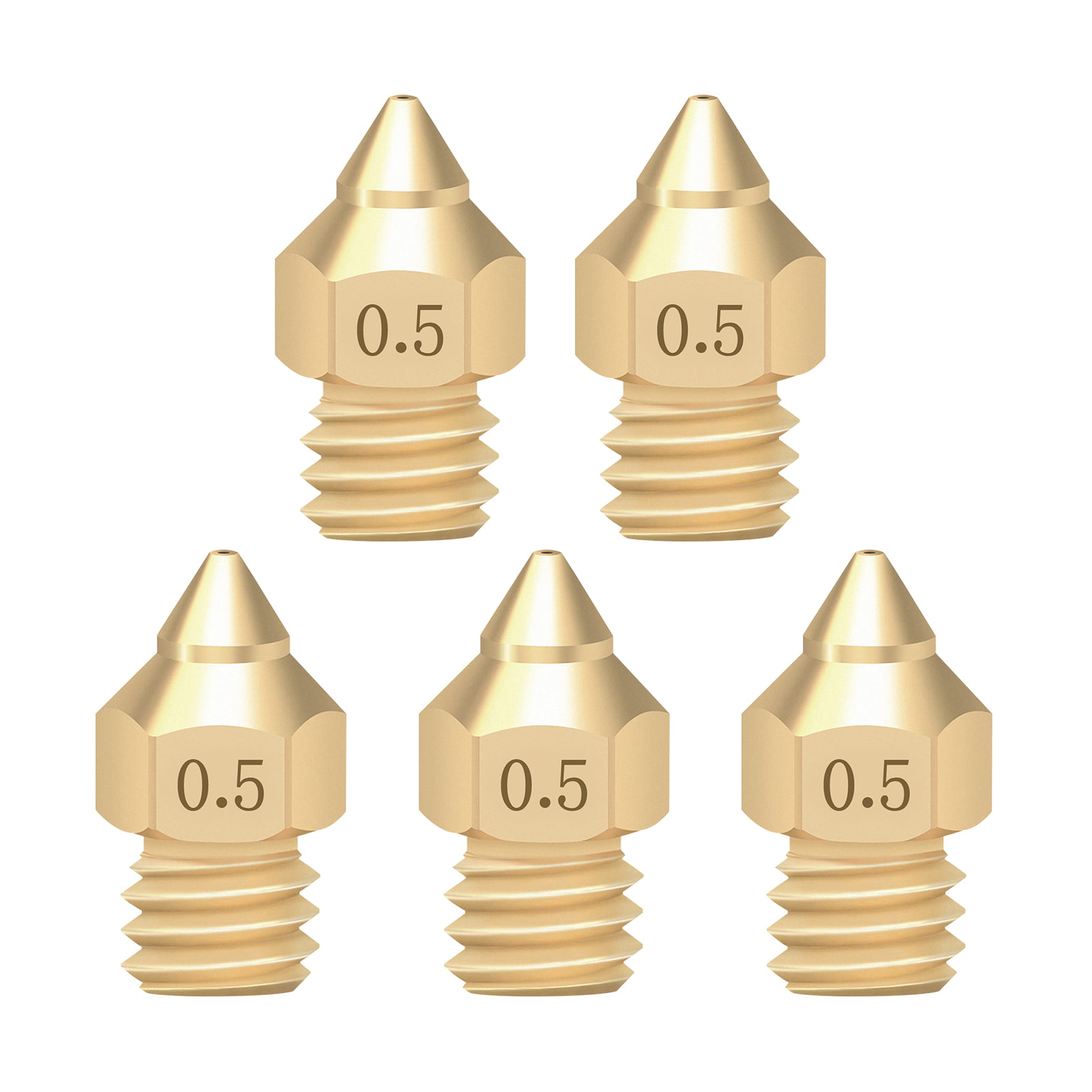 5 pcs NEW  0.4mm Copper Extruder Nozzle M6 for 1.75mm Consumable 