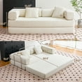 thumbnail image 4 of YINIX 62.9" Sleeper Sofa with Two Pillows, Comfy Modular Convertable Sofa Couch for Living Room, Small Spaces, Beige, 4 of 12