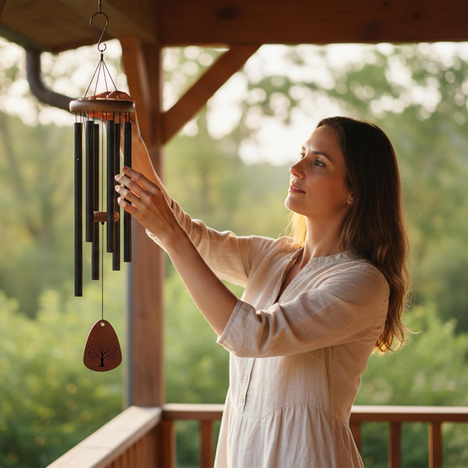 Memorial Wind Chime and Necklace for Human Ashes- Sympathy Gifts for Loss of Loved One-Bereavement & Memorial Gifts Includes a 37 Inch Wind Chime & Necklace