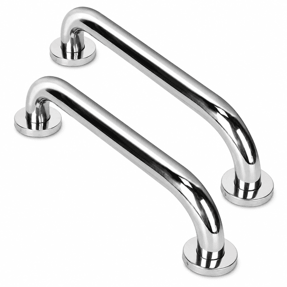 2 Pack Stainless Steel Bath Grab Bars - 11.8in Shower Safety Handrails for Bathtub, Toilet, and Staircase