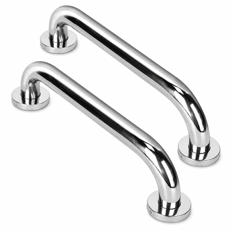 2 Pack Stainless Steel Bath Grab Bars - 11.8in Shower Safety Handrails for Bathtub, Toilet, and Staircase