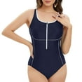 thumbnail image 7 of Ribbed One Piece Swimsuit Women Tie Side High Cut Bathing Suit Sexy Twist Front Push Up Monokini Swimwear, 7 of 7