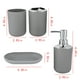 thumbnail image 2 of Juego de accesorios de baño de cuatro piezas gris con dispensador de jabón, cepillo de dientes, vaso y jabonera, juego de plástico dental T-216-4, 2 of 6