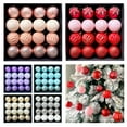 thumbnail image 6 of 16PCS Neutral Christmas Ornaments 2.36 Inch Textured Tree Decor, Shatterproof Matte Glossy Vintage Hanging Balls for Xmas Tree Holiday Party Wedding Decorations, 6 of 7