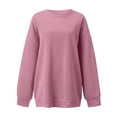 thumbnail image 2 of Women's Sweatshirts 2025 Fall Winter Long Sleeve Crewneck Casual Plain Basic Pullover Tops Sweatshirt for Women, 2 of 3