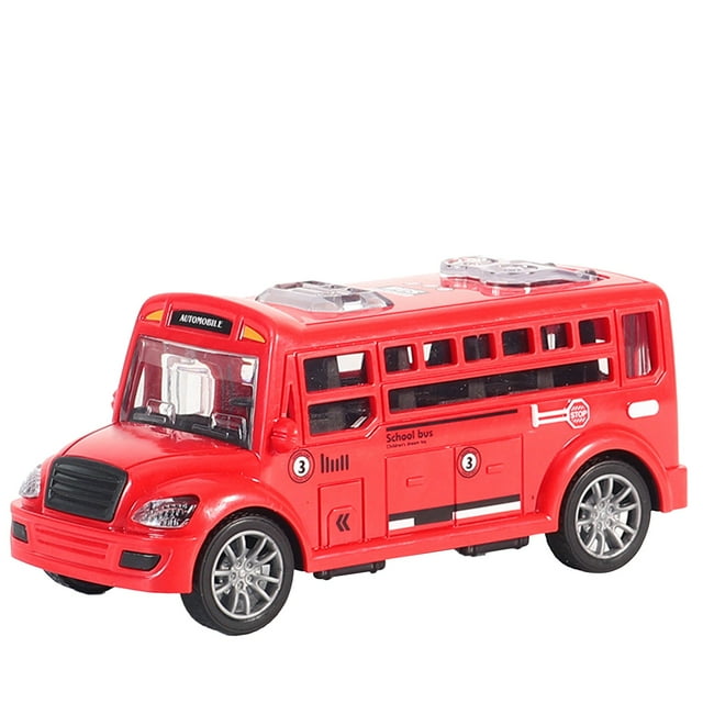 Jindong Jouets pour Enfants Modèles de Voitures Jouets Inerties Cadeaux de Noël pour Garçons de Bus Jaune Orange Bleu et Rouge
