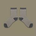 thumbnail image 2 of Womens Stripe Pattern Lightweight Cotton Athletic Socks For Warmth, 2 of 5
