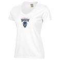 thumbnail image 2 of Women's  White Howard Bison Logo Comfort Wash V-Neck T-Shirt, 2 of 3