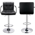 thumbnail image 3 of HOMEKOKO Adjustable Bar Stools with Armrest, Square Back Swivel Double Stitching with Back Bar Stool, Set of 2 (Black), 3 of 7