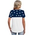 thumbnail image 4 of Iaqnaocc 250 Anniversary Usa Shirt for Women 4th Of July Short Sleeve Button V Neck Independence Day American Flag Stars Striped Tees Vintage Summer Festival Tee Tops White L, 4 of 4