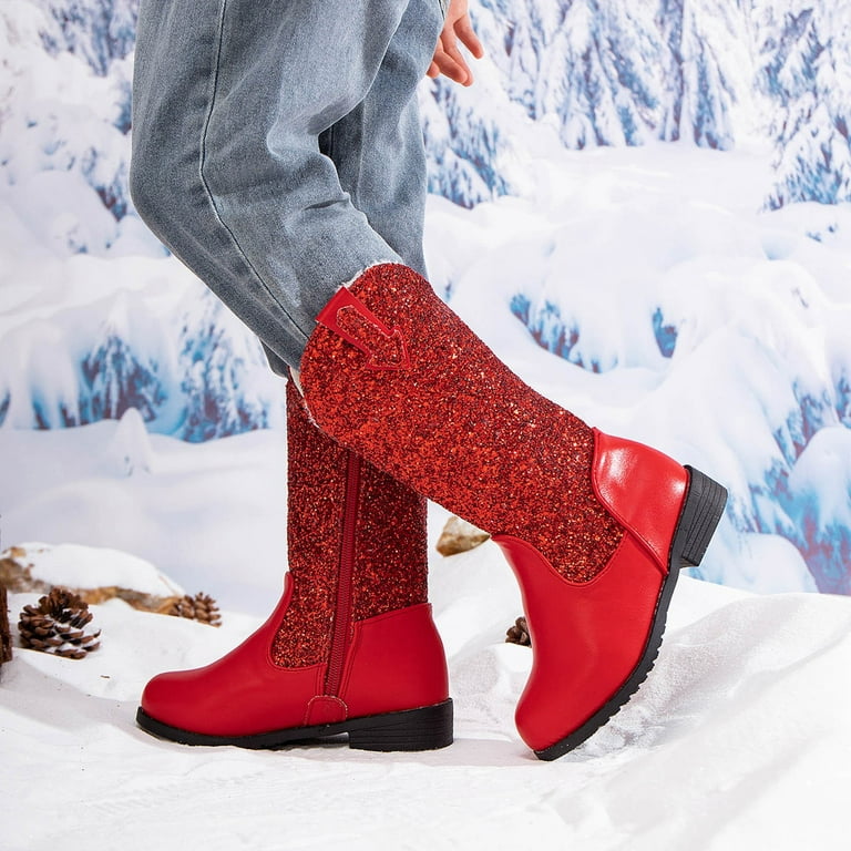 Hessimy Girls Boys Glitter Ankle Boots Shoes with Toddler/Little