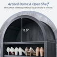thumbnail image 3 of IFGET 71" Tall Arched Shoe Storage Cabinet, 3 Adjustable Shelves, 7-Tier Freestanding Open Display Shoe Closet Shelf Organizer, 3 of 6