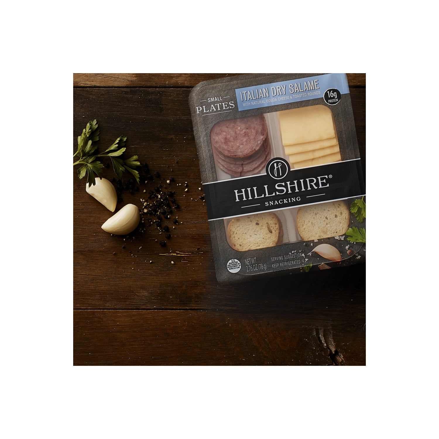 Hillshire Snacking Protein Italian Dry Salami and Gouda Cheese Snack Kit, 2.8 oz (Refrigerated)