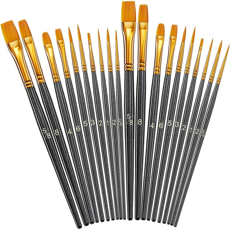 Paint Brushes Set, 2Pack 20 Pcs Paint Brushes for Acrylic Painting, Oil  Watercolor Acrylic Paint Brush