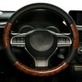 thumbnail image 2 of XUKEY 14.5" 15" Car Steering Wheel Cover Anti-Slip Wood Grain PVC Faux Leather, 2 of 10