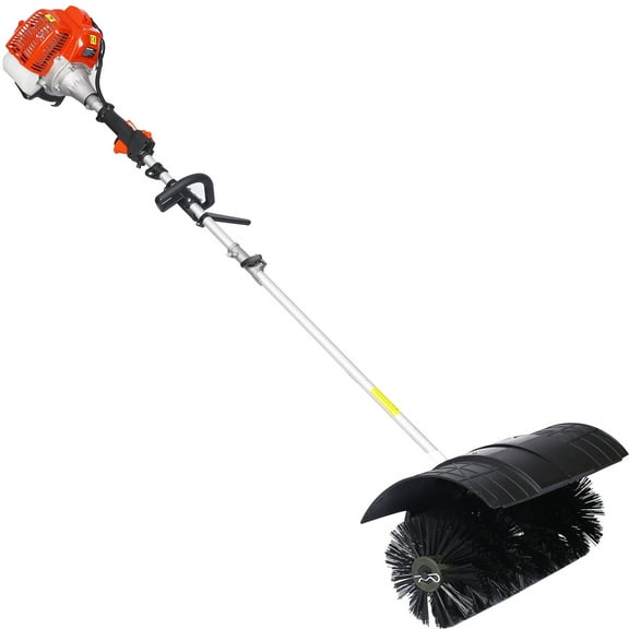 52cc Gas-Powered Snow Sweeper & Broom - 21" Wide Orange EPA-Certified 2-Stroke Snow Brush