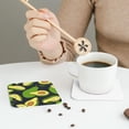 thumbnail image 6 of Kll Square Drink Coasters Set Of 4,Pu Leather Absorbent Coasters Set Decorative Coffee Cup Coasters Housewarming Gift For Home Decor-Fresh Avocado, 6 of 9
