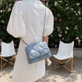 thumbnail image 3 of Sywqhk Bolso De Hombro Con Patrón De Celosía De Pu Para Mujer Retro, Bolsos De Cadena Informales (Azul) Sywqhk Para estrenar, 3 of 9