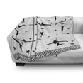 thumbnail image 3 of Ballet Soft Flannel Fleece Throw Blanket, Classic Dancers in Baroque Medieval Ballerina Dress with Stars and Scrolls, Cozy Plush for Indoor and Outdoor Use, 50" x 60", Black and White, by Ambesonne, 3 of 6
