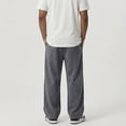 thumbnail image 6 of Jerdar Men's Textured Waist Sweatpants Drawstring Elastic Waist Wide-leg Pants, 6 of 6
