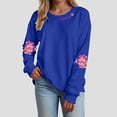 thumbnail image 6 of Godom Sweatshirt for Women Pink Ribbon Sweatshirts Long Sleeve Hoodies Pullover Tops, 6 of 7