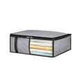 thumbnail image 2 of Clothing Storage Bag - Waterproof Quilt Storage Box, Non Woven Fabric Organizer with Zippered Blanket Bag, Moisture-Proof for Closet/Shelf/Underbed (19x14x8in), 2 of 3