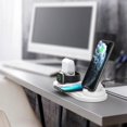 thumbnail image 4 of PRAETER 3 In 1 Multifunctional Charging Dock Charger Stand for Apple Watch Series/Air Pods IPhone Station, White, 4 of 5