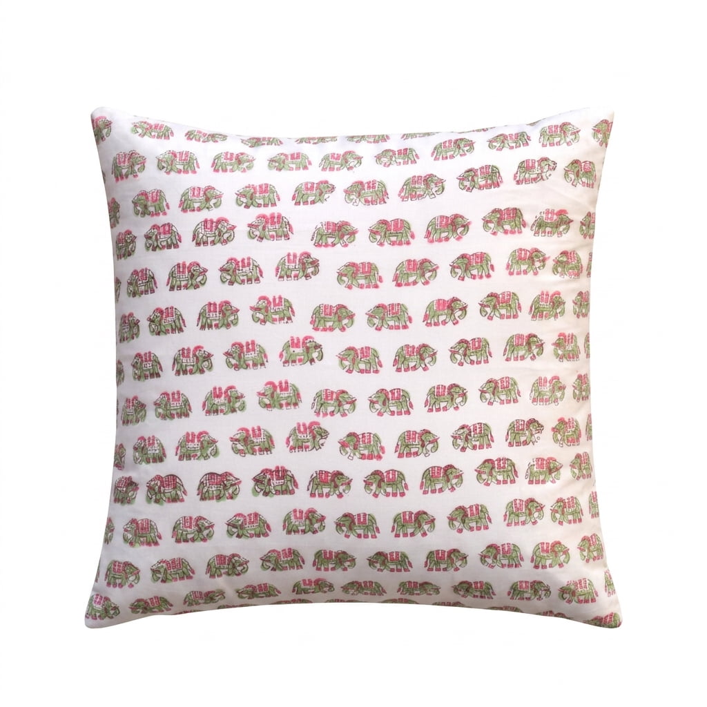 SHOPCREW Hand Block Printed Cotton Cushion Covers with Zipper Closure, Decorative Throw Pillow Covers for Sofa Couch Bed, 16x16 Inches, Pack of 4 - Multicolor 16