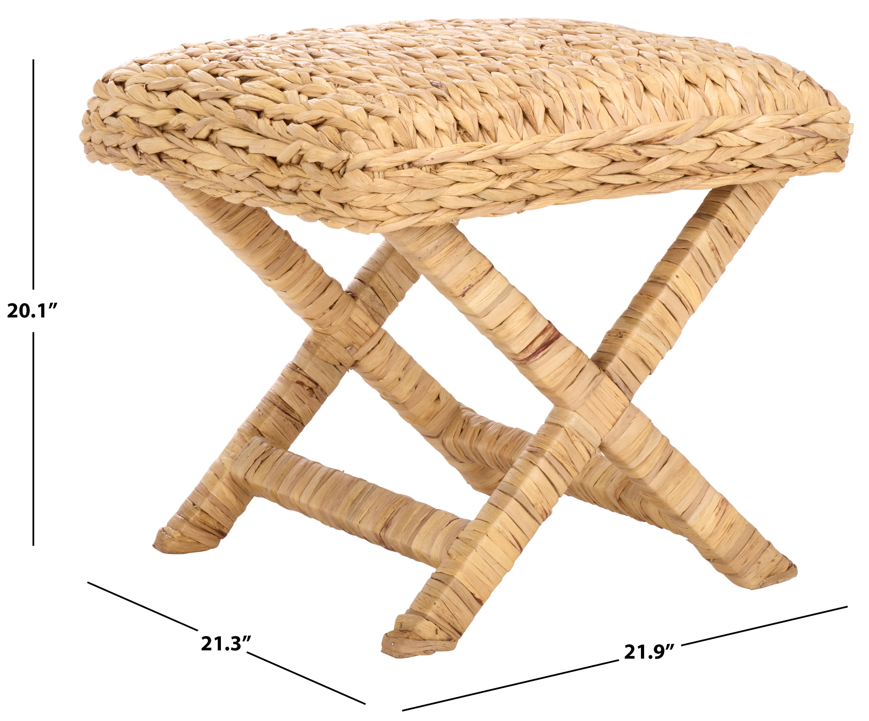 Safavieh Posey Modern Round Ottoman, Natural