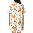 thumbnail image 3 of Bixox Women's Squirrel Maple Leaves And Nuts Printed Pajama Set 2 Piece Lounge Set Top and Shorts Soft Pajamas, Shorts with Pockets, 3 of 7