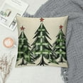 thumbnail image 2 of HENGT AVOIN Watercolor Christmas Tree Throw Pillow Cover,  Holiday Buffalo Plaid Cushion Case Decoration for Sofa Couch, 2 of 5