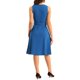 thumbnail image 3 of INSPIRE CHIC Vestido sin mangas para trabajar para mujeres, con escote en V, por debajo de la rodilla, con cinturón, estilo A-Line, midi, azul real S, 3 of 6