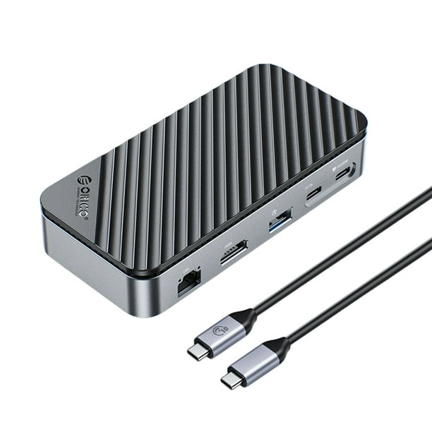 1 estación de acoplamiento de carcasa rígida 10 en unidad USB tipo C para Linux/Mac OS/Android