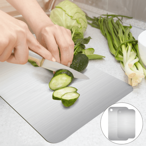 9x6 Inch Stainless Steel Cutting Board Double Sided Metal Chopping Board for Kitchen Meat and Vegetable Prep Dishwasher Safe