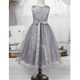 thumbnail image 6 of HULIJA Flower Girl Dresses Sequin Lace Mesh Pageant Dress Wedding Bridesmaid Dress Ball Gowns Gray 12, 6 of 7