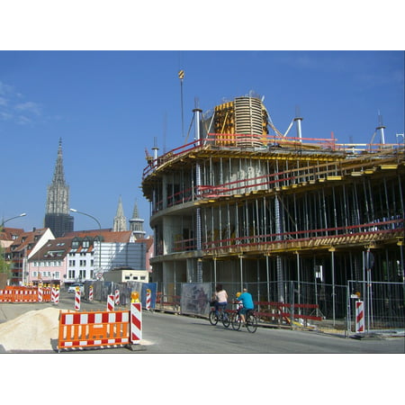 Canvas Print M??nster Views ULM Site Scaffold Construction Work Stretched Canvas 10 x (Best Site For Canvas Prints)