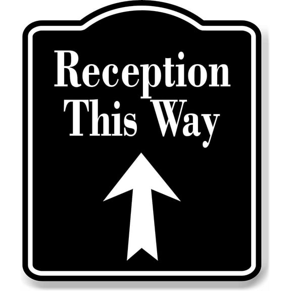 Reception This Way Up Arrow BLACK Aluminum Composite Sign, 15"x18"