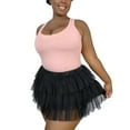 thumbnail image 5 of Littleforbig Women's Mesh Tulle Puffy Petticoat Tutu Ballet Bubble Short Ballerina Skirt Black 2XL, 5 of 5