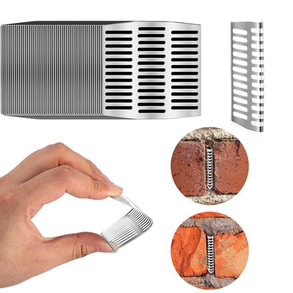 20 Pcs 2.75in X 2.8in Stainless Steel Weep Hole Covers for Brick Walls Weep Hole Inserts for Walls Stops and Keeps Out