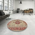 thumbnail image 3 of Ahgly Company Indoor Square Traditional Brown Medallion Area Rugs, 4' Square, 3 of 6