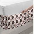 thumbnail image 2 of Goat Bed Skirt, Composition of Animal Faces in Circles on a Background of Streaks Overlapping, Elastic Bedskirt Dust Ruffle Wrap Around for Bedding Decor, 4 Sizes, Brown Blush White, by Ambesonne, 2 of 2