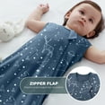 thumbnail image 5 of 2Pcs Mosebears 0.5 Tog Baby Sleeping Bag - Cotton Summer Sleep Sack for Newborns, Boys & Girls(Plant&Blue,M(6-12 Months)), 5 of 9