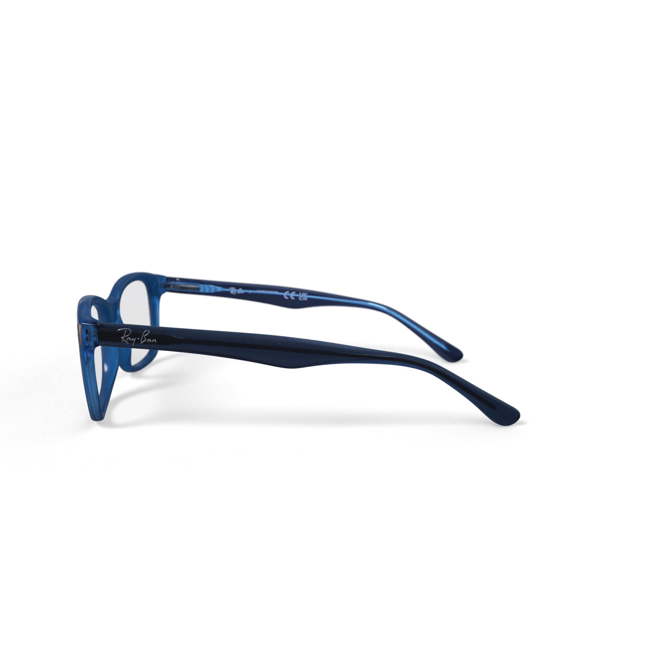 Ray-Ban Youth Size 46 0RY1555 Prescription Eyeglasses with Case, Blue on Blue Fluo/Demo Lens