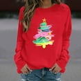 thumbnail image 6 of Bzhegqhd Women's Christmas Graphic Pullover Tees Long Sleeve Fleece Lined Sweatshirt Loose Fit Casual Streetwear Top Warm Winter Holiday Print Fall Fashion Cozy Outerwear, 6 of 6