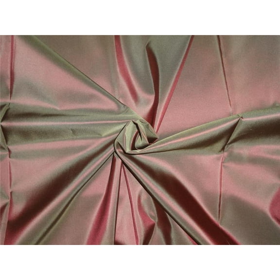 100% Pure Silk Taffeta Fabric Green x Wine 60quot;TAF278[11]
